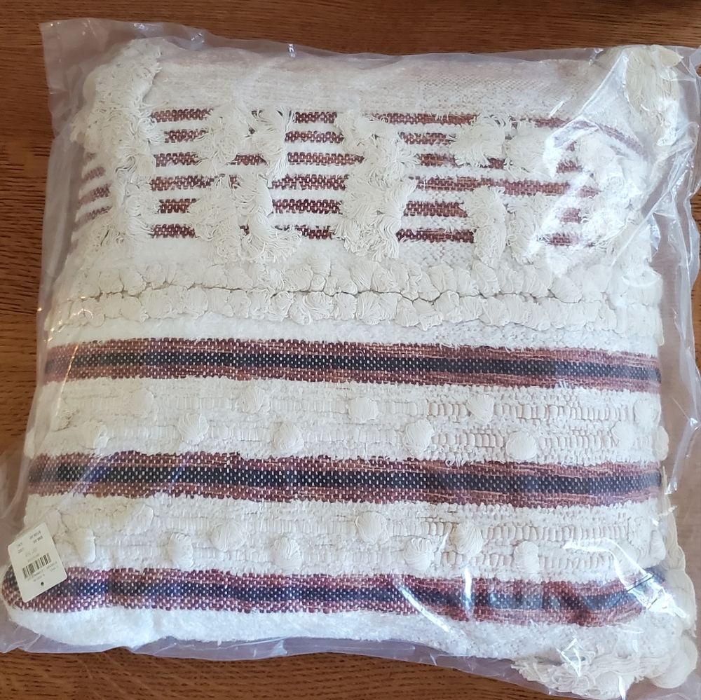 All Roads Textured Primrose Pillow - square - rust & cream - Picture 6 of 12